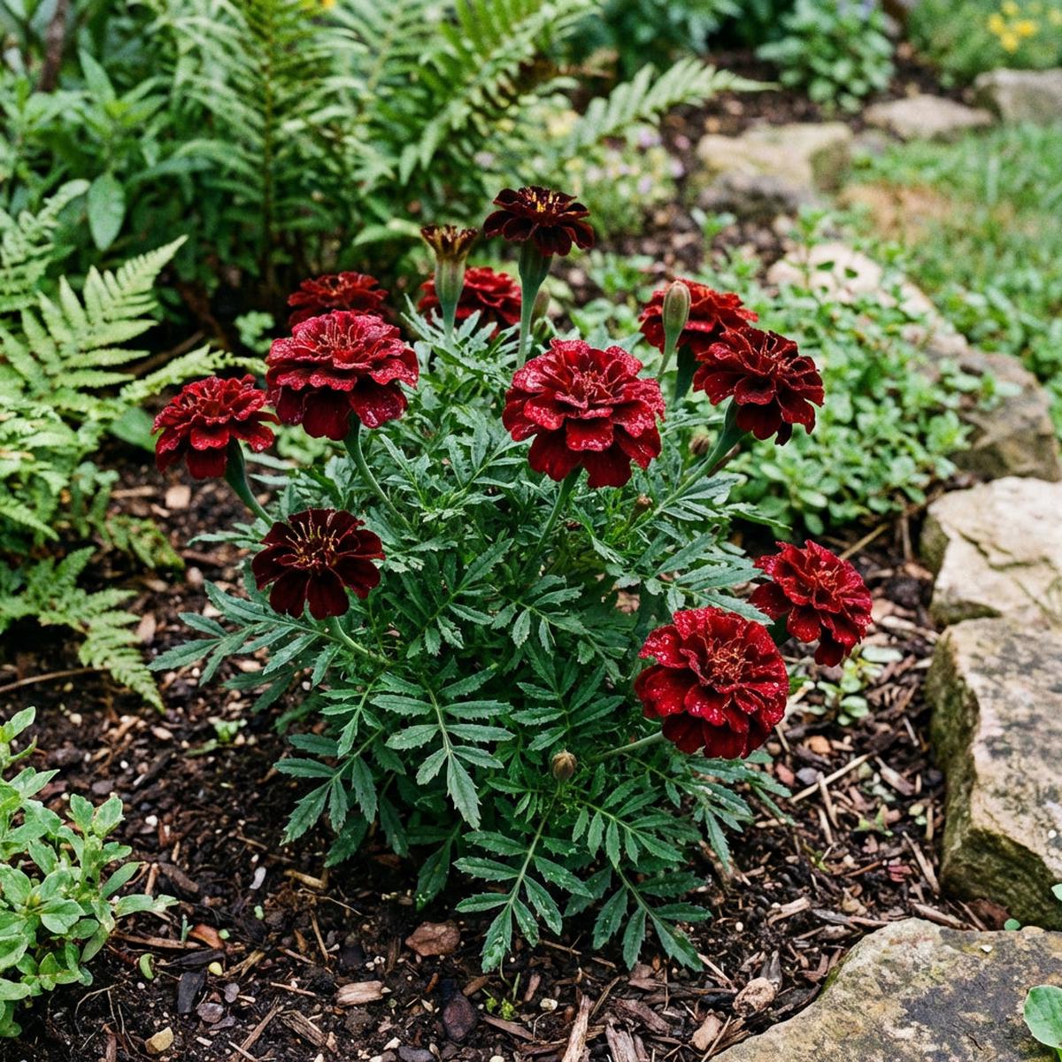 Dark Red Marigold Flower Seeds for Planting Heirloom Garden Variety