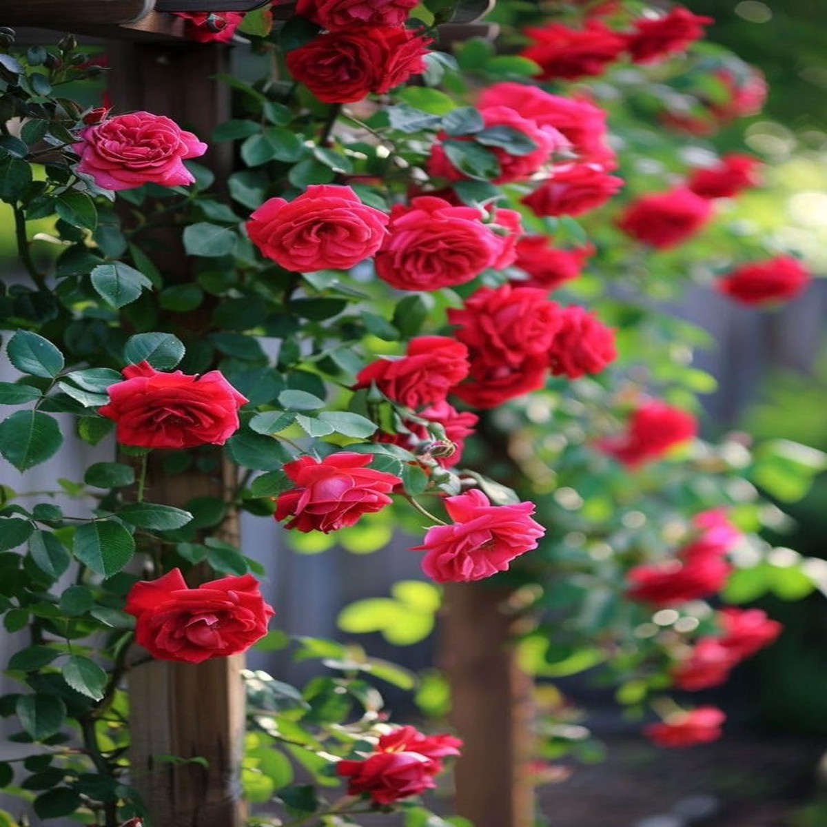 Red Mini Climbing Rose Planting Home Garden Trellis Fence Flower Seeds Home Garden
