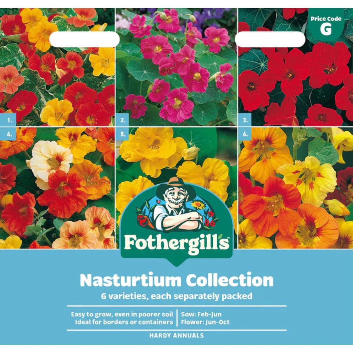 Mr Fothergills Nasturtium Seed Collection - (Pack of 6)