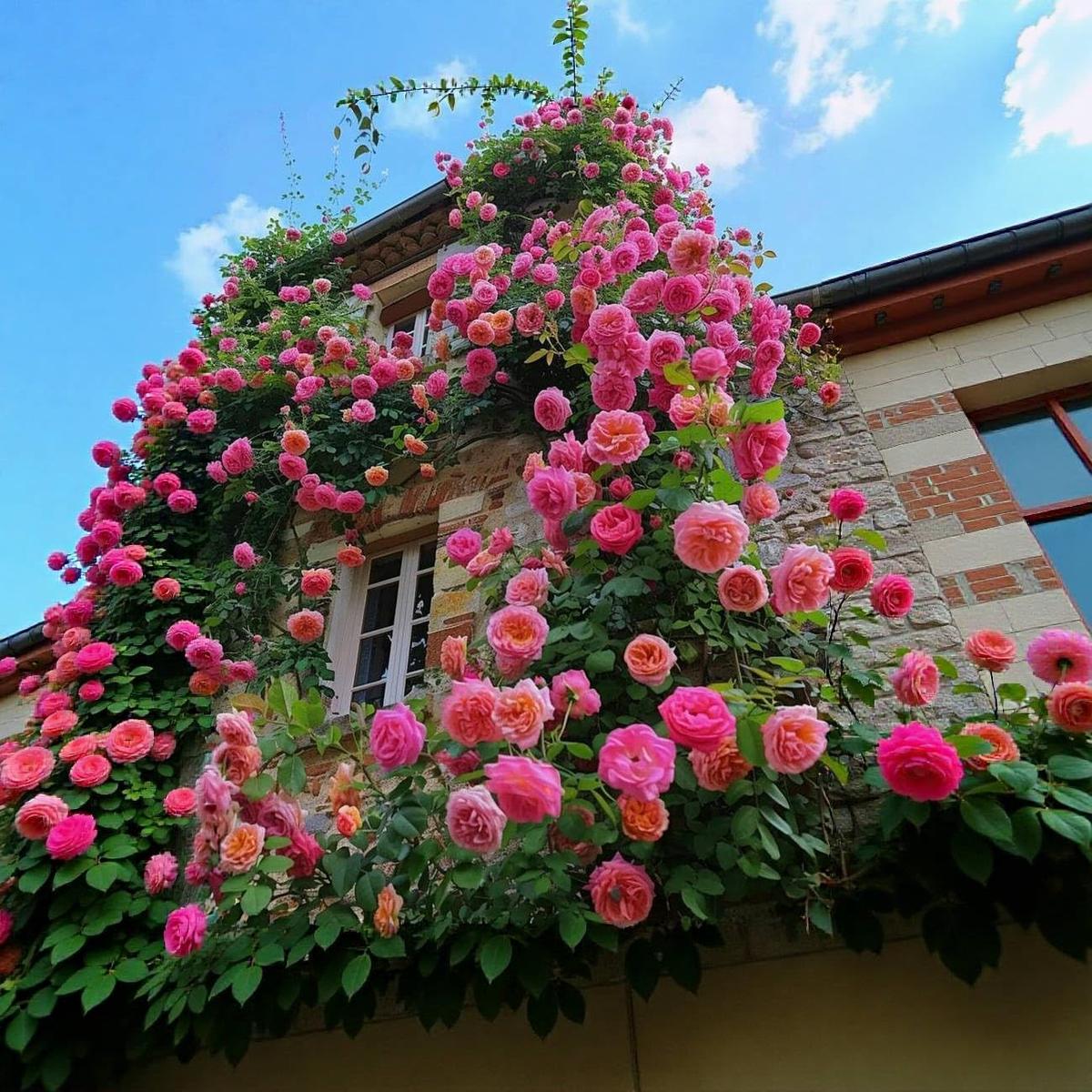 Rose Rosa Hybrida Climbing Flower For Planting Suitable For Trellises Fences Vertical Garden