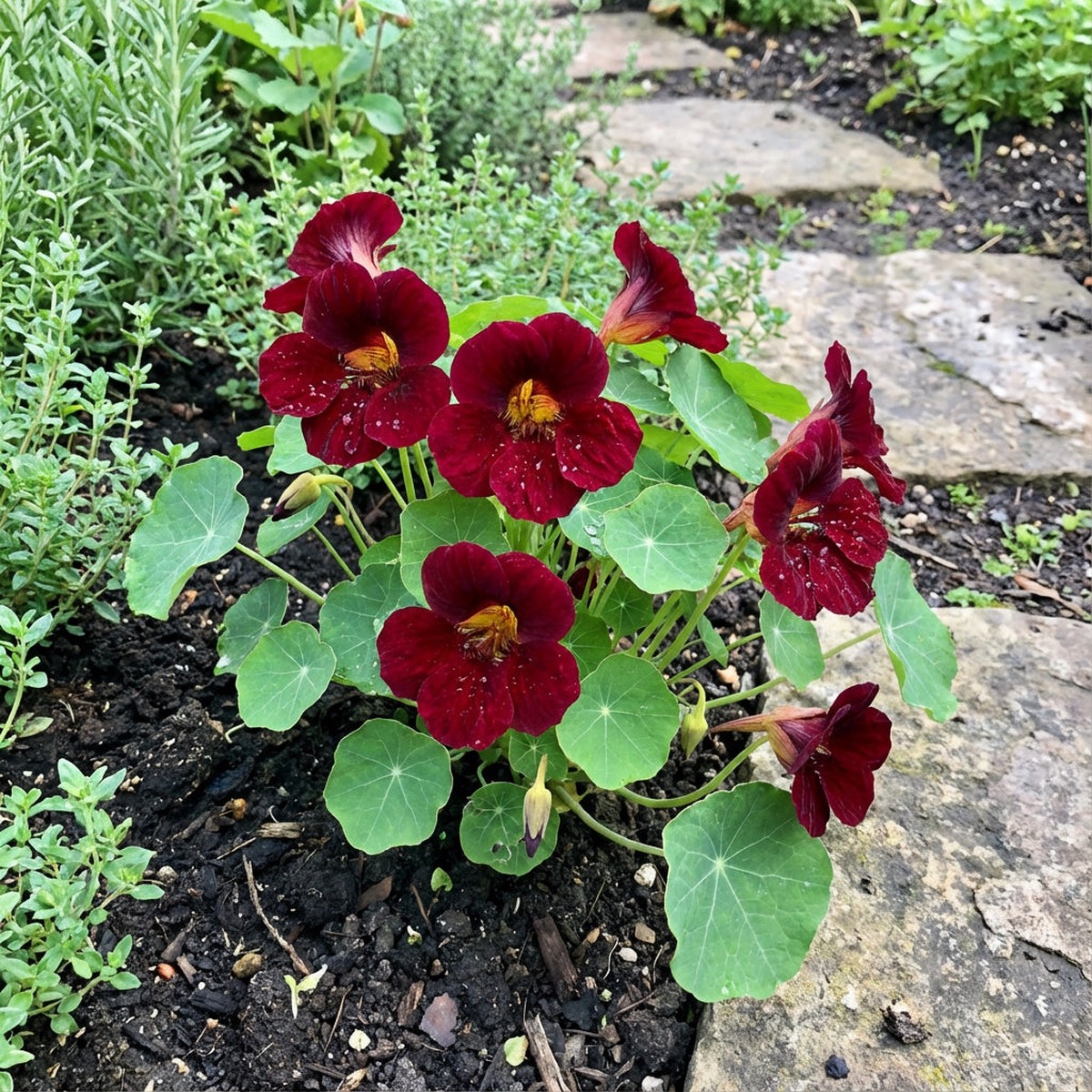 Dark Red Nasturtium Flower Seeds for Easy Planting