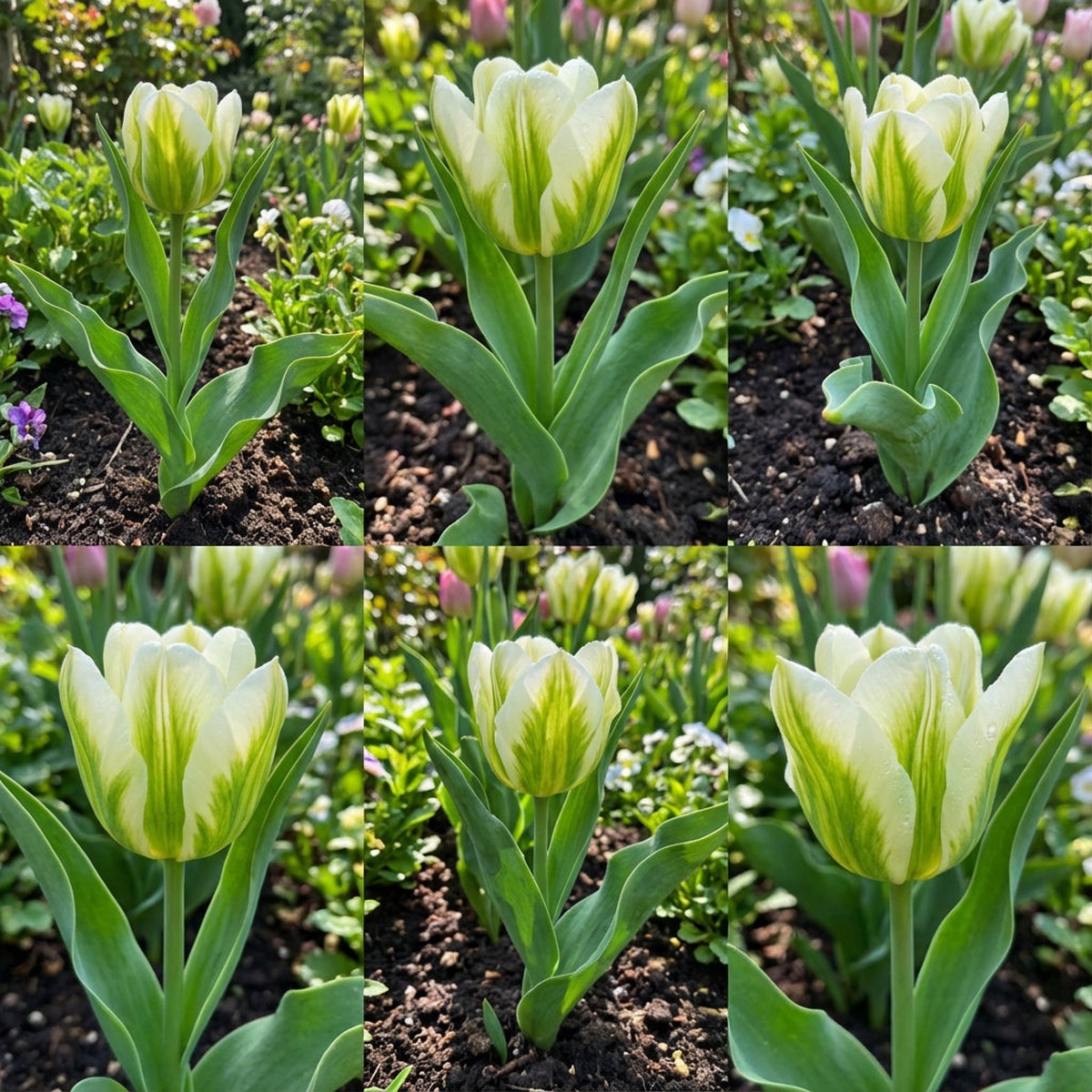 Green and White Tulip Flower Seeds for Vibrant Spring Planting
