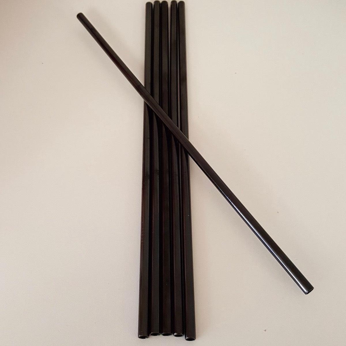 XL Stainless Steel Straws for Tall Drinks - Gunmetal Gray