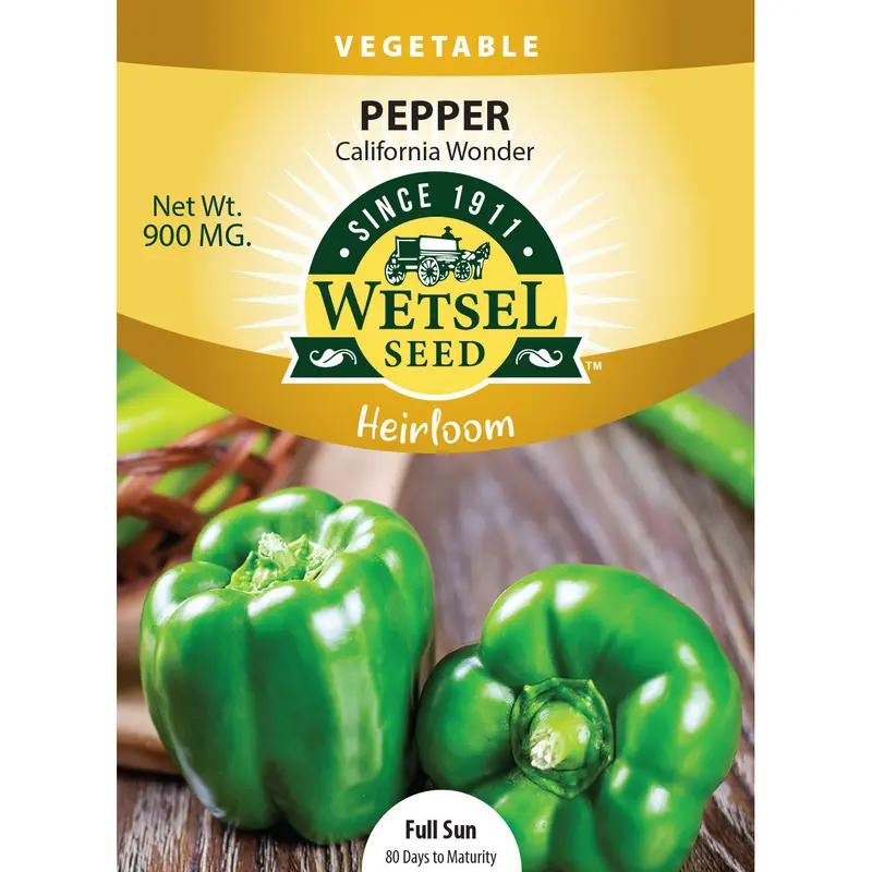 Wetsel Seed Pepper California Wonder Heirloom Seed