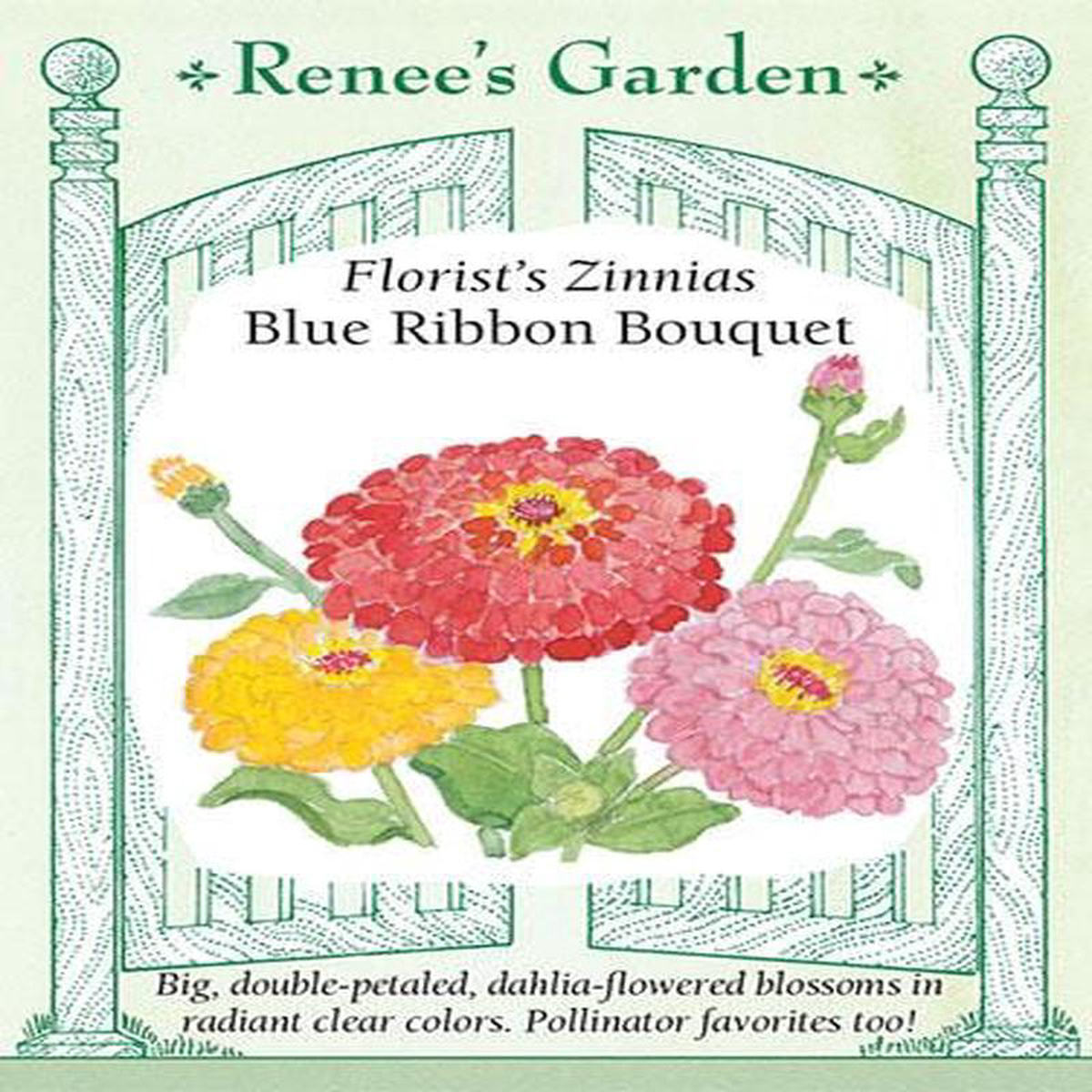 Zinnia Blue Ribbon Bouquet 8211 Renee8217s Garden
