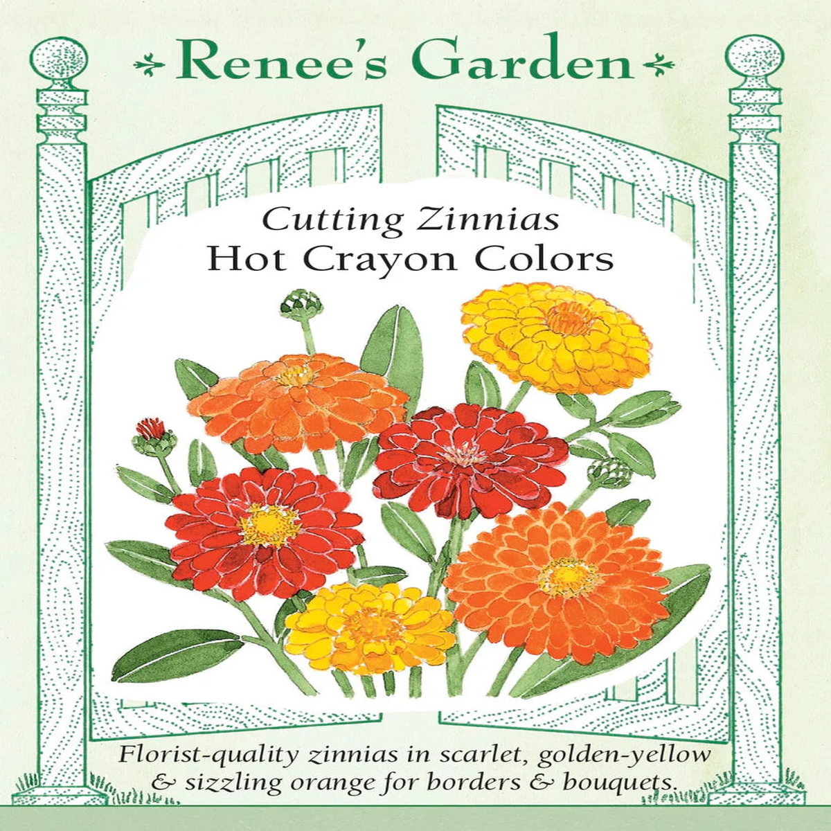 Zinnias - Hot Crayon Colors