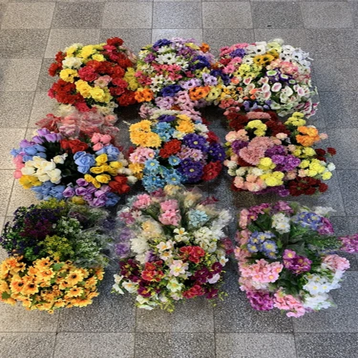 12x Bushes Artificial Silk Flowers Joblot Summer Plants Garden Basket Pot Craft