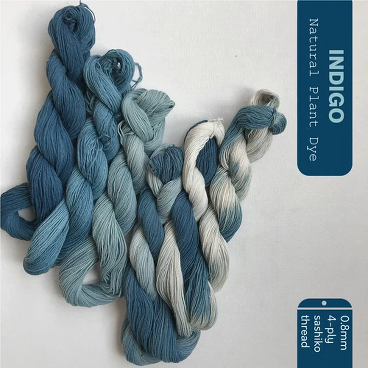 100m Indigo Natural Plant Dyed Sashiko Thread | Embroidery Floss - Thin