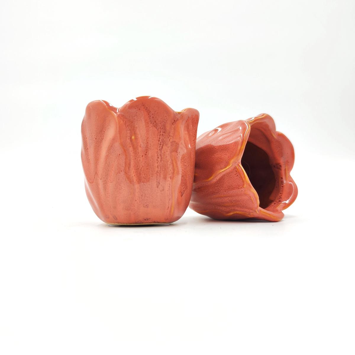 Cache-pot Tulipe Orange  Touche vitamine