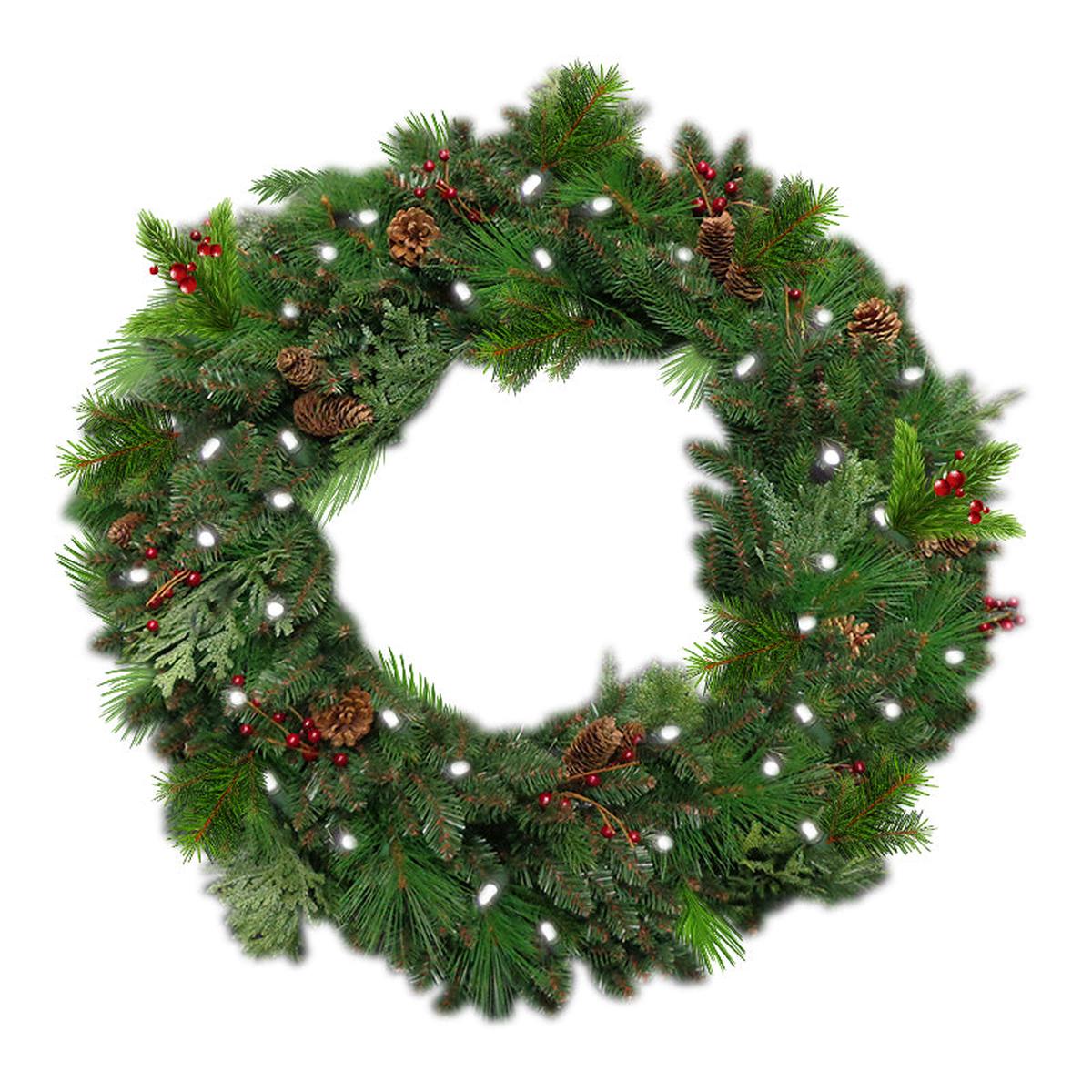 Woodland Blend Lighted Wreath (24 in)