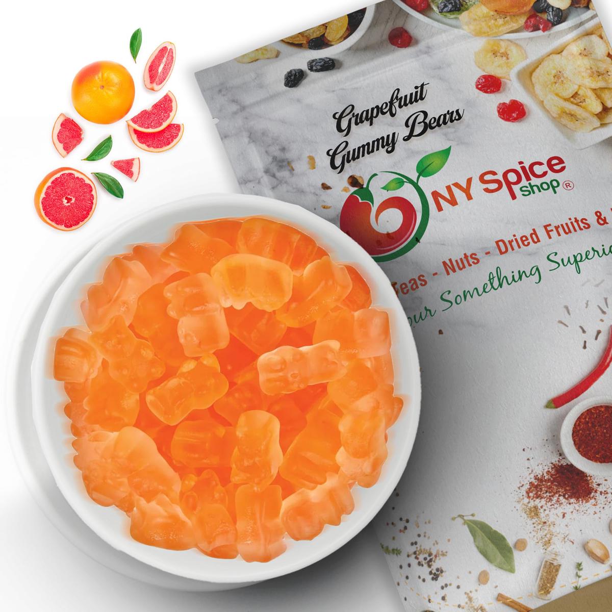 NY Spice Shop Grapefruit Gummy Bears Bulk - 3 Pound Gummies Bears Candy - Gummies Fruit Snacks - Chewy Candy - Flavor Gummy Cand