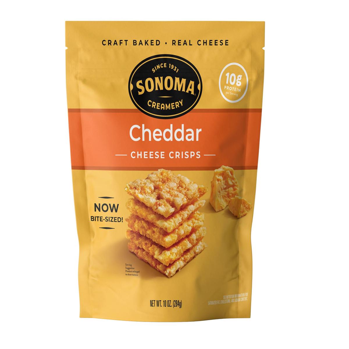 Sonoma Creamery Cheese Crisps - Cheddar Savory Cheese  Er Snack High Protein Low Carb Gluten Free Wheat Free 10 Ounce (1 Count)
