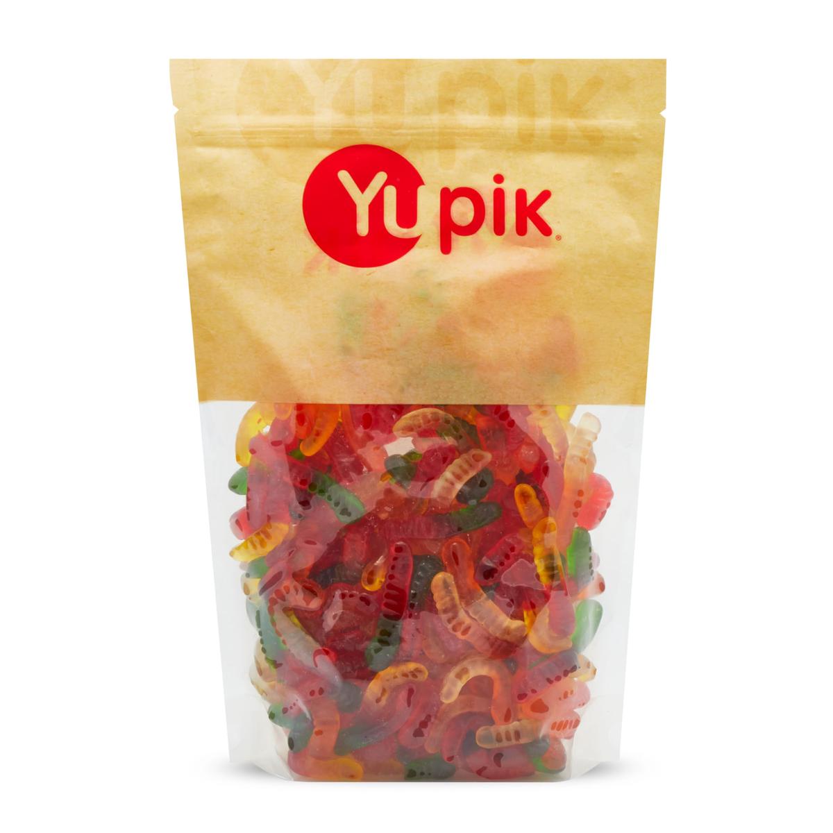 Yupik Mini Gummy Worms, 2.2 lb, Gluten-Free, Dual-Colored, Fruity Flavors, Soft & Chewy, 2 Gummies, Fun Treat, Sweet Candy, Deli