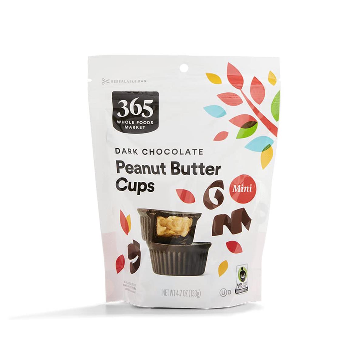 365 by Whole Foods Market Mini Dark Chocolate Peanut Butter Cups, 4.7 Ounce, Delicious Peanut Butter Filled Treats