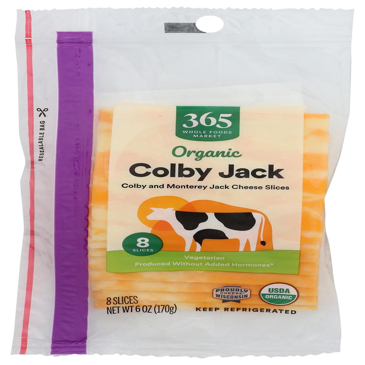 365 by Whole Foods Market, Organic Sliced Colby Jack Cheese, 6 Ounce
