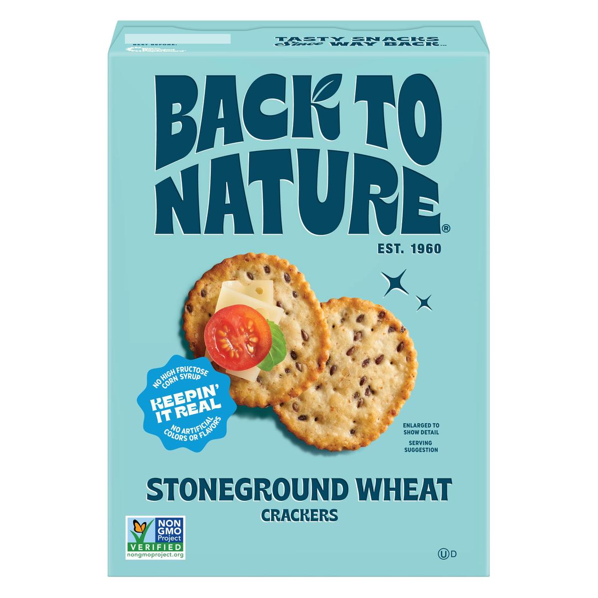 Back to Nature - Stoneground Wheat Crackers - Made with Real Ingredients like Whole Grains and Flax Seed - Non-GMO - 5 Ounce