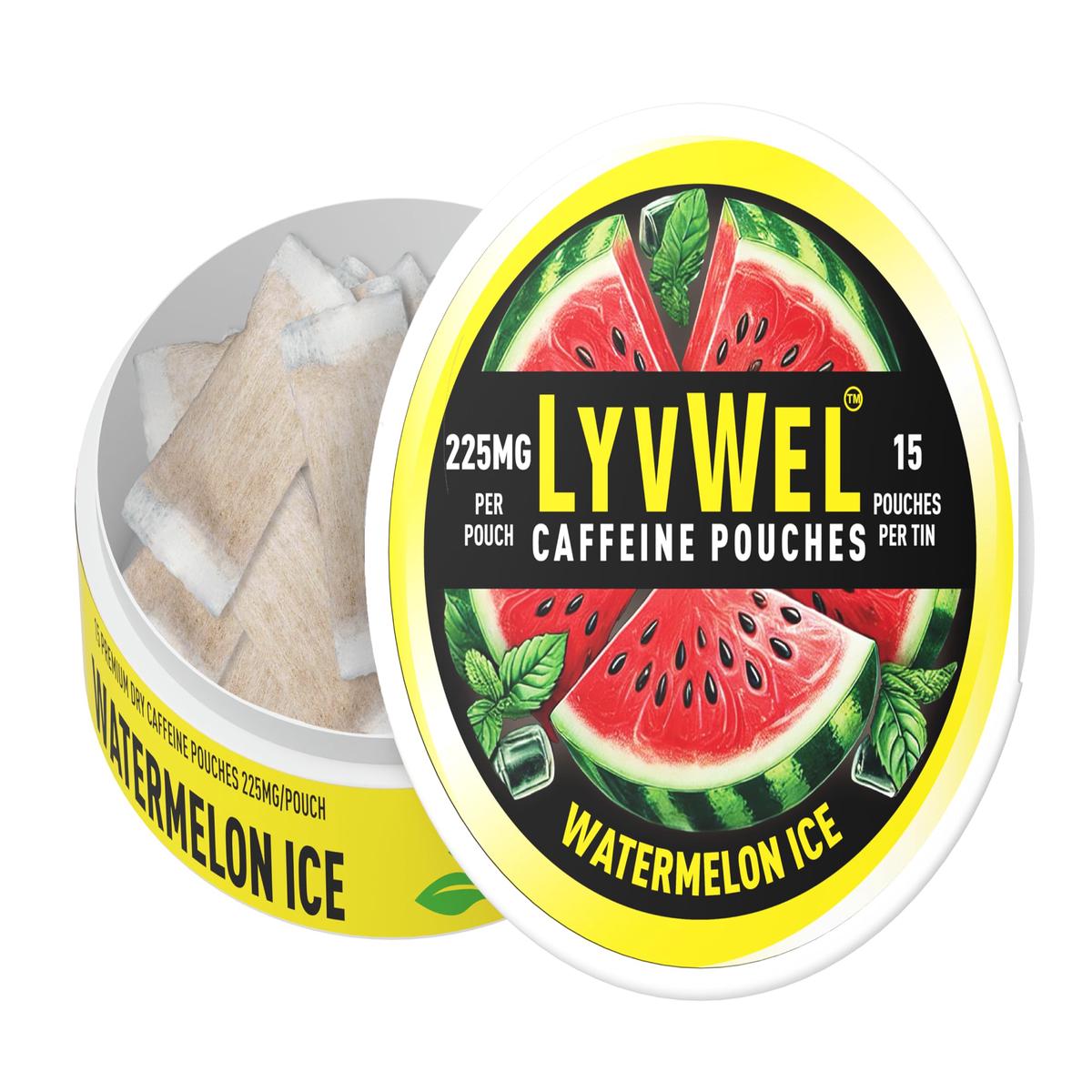 Lyvwel Ultra Caffeine Pouch  Watermelon  225Mg Natural Caffeine With Guarana  Juicy Energy Boost For Focus & Hydrated Vibes  1-Pack (15 Pouches)