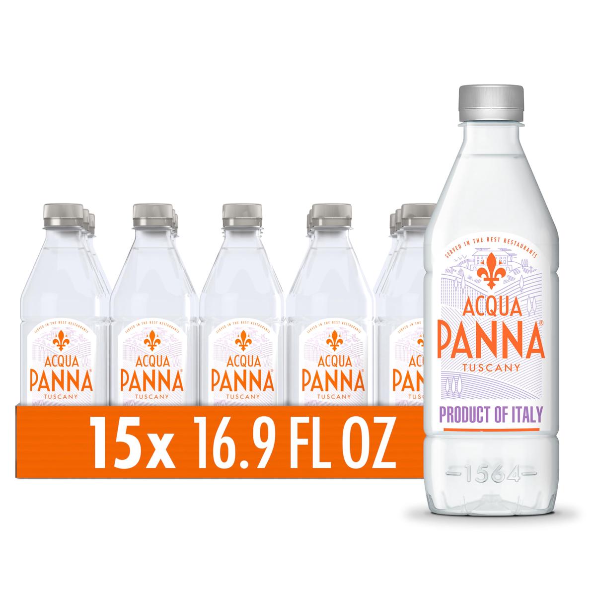 Acqua Panna Natural Spring Water - 16.9 Fl Oz Bottles, Pack of 15 - Refreshing Bottled Water for Hydration