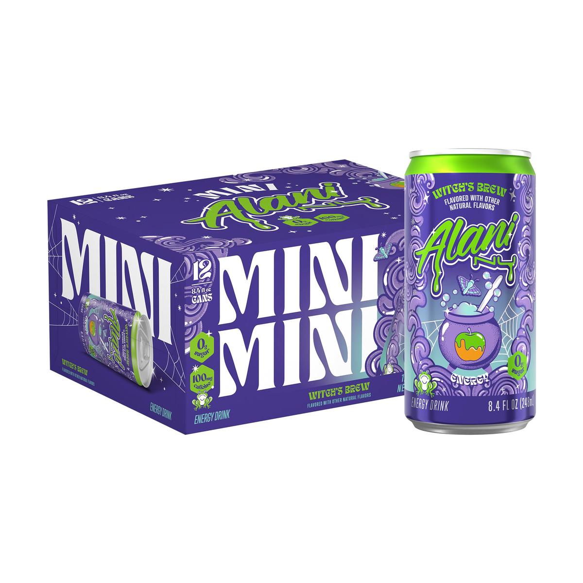 Alani Nu WITCHES BREW  Low Calorie Energy Drinks  100mg Caffeine  Biotin  B Vitamins  Zero Sugar  10 Calories or Less  8 Fl Oz Cans  12 Pack