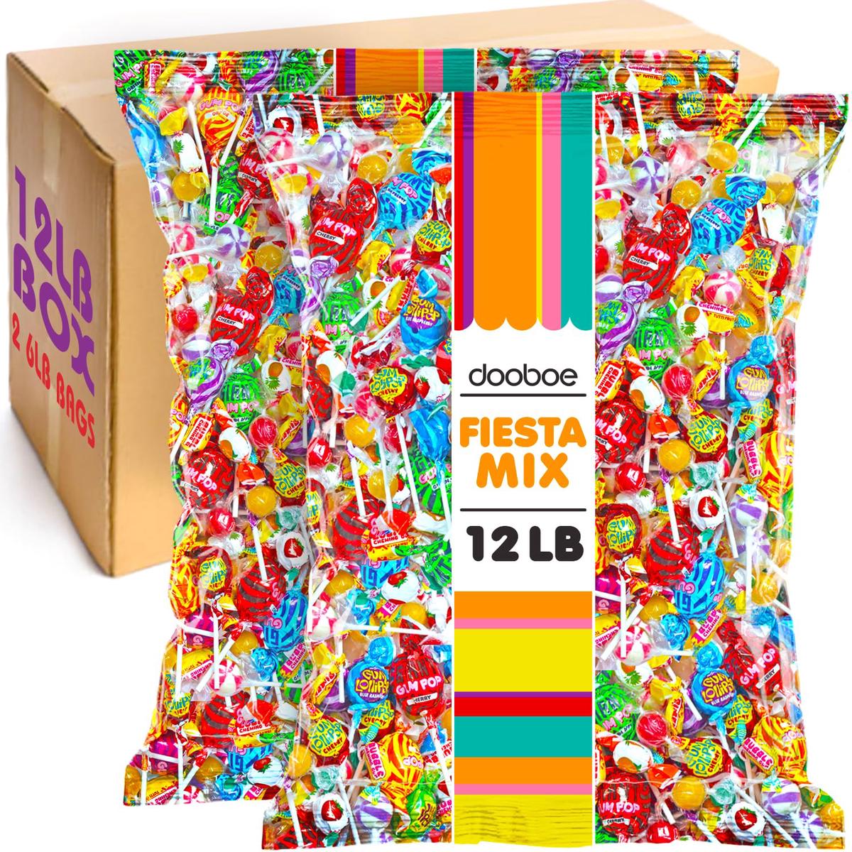 12lb Pinata Candy Mix - Assorted Lollipops  Taffy  Gum & Hard Candy - Individually Wrapped Bulk Party Candy for Birthdays  Cinco de Mayo & Classroom Rewards