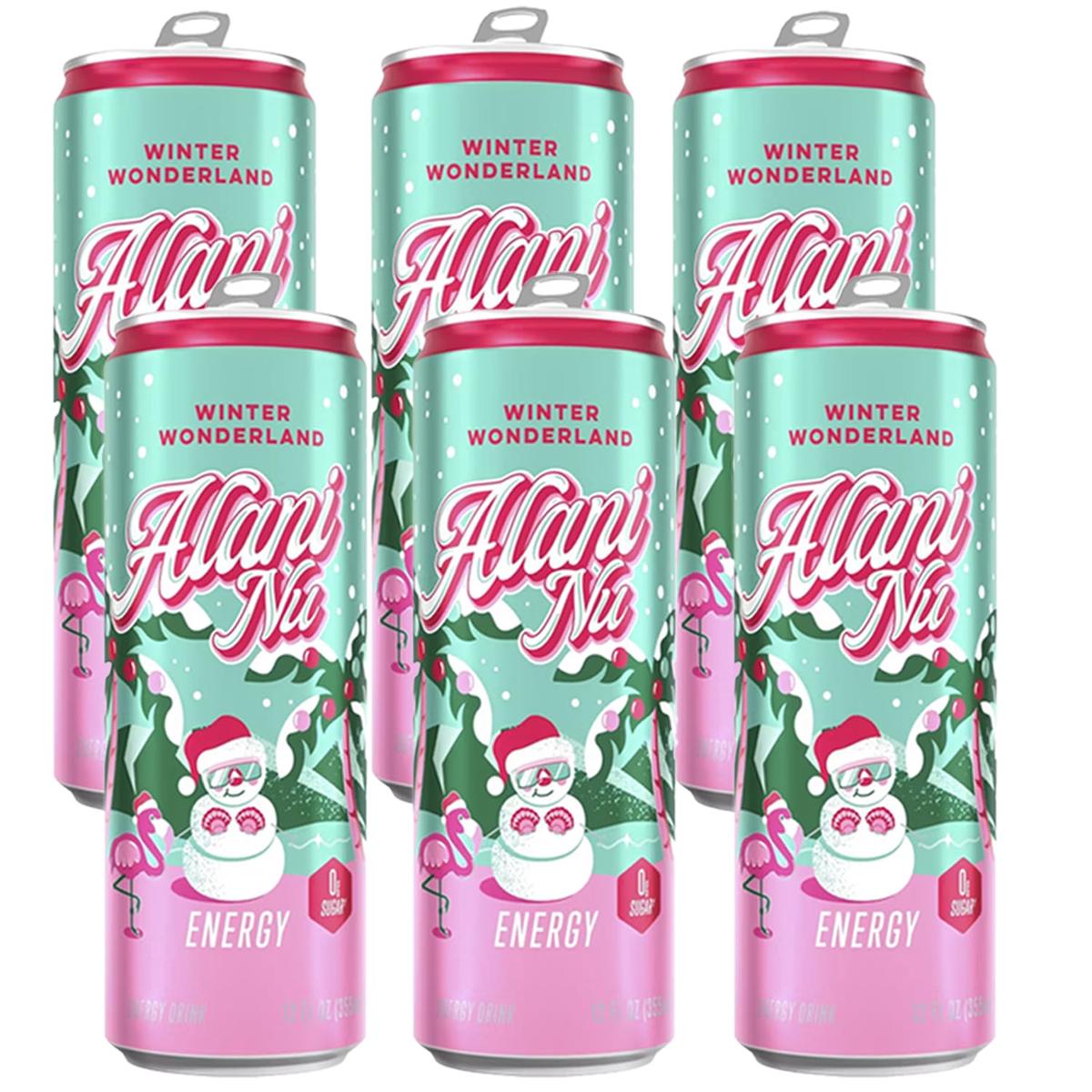 Alani Winter Wonderland Sugar Free, Low Calorie Energy Drinks, 12 Fl Oz Cans, 6 Pack