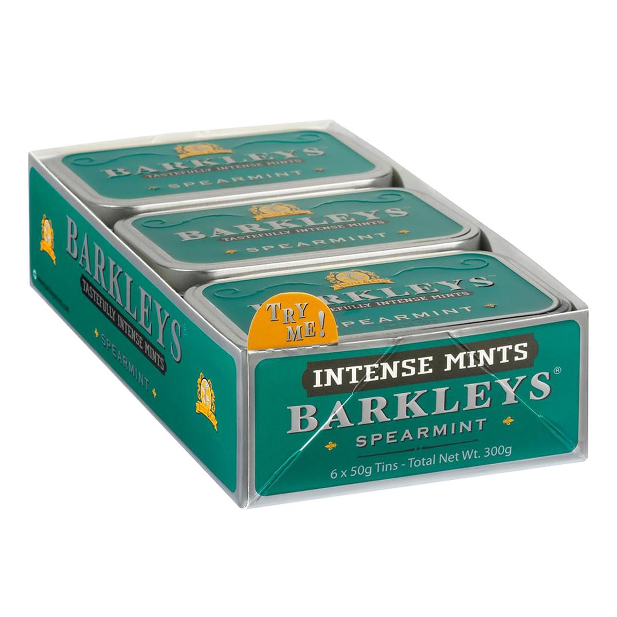 Barkleys Spearmint Breath Mints - Vegan Cool Mint Candy - 6 Pack - 50 Count Each