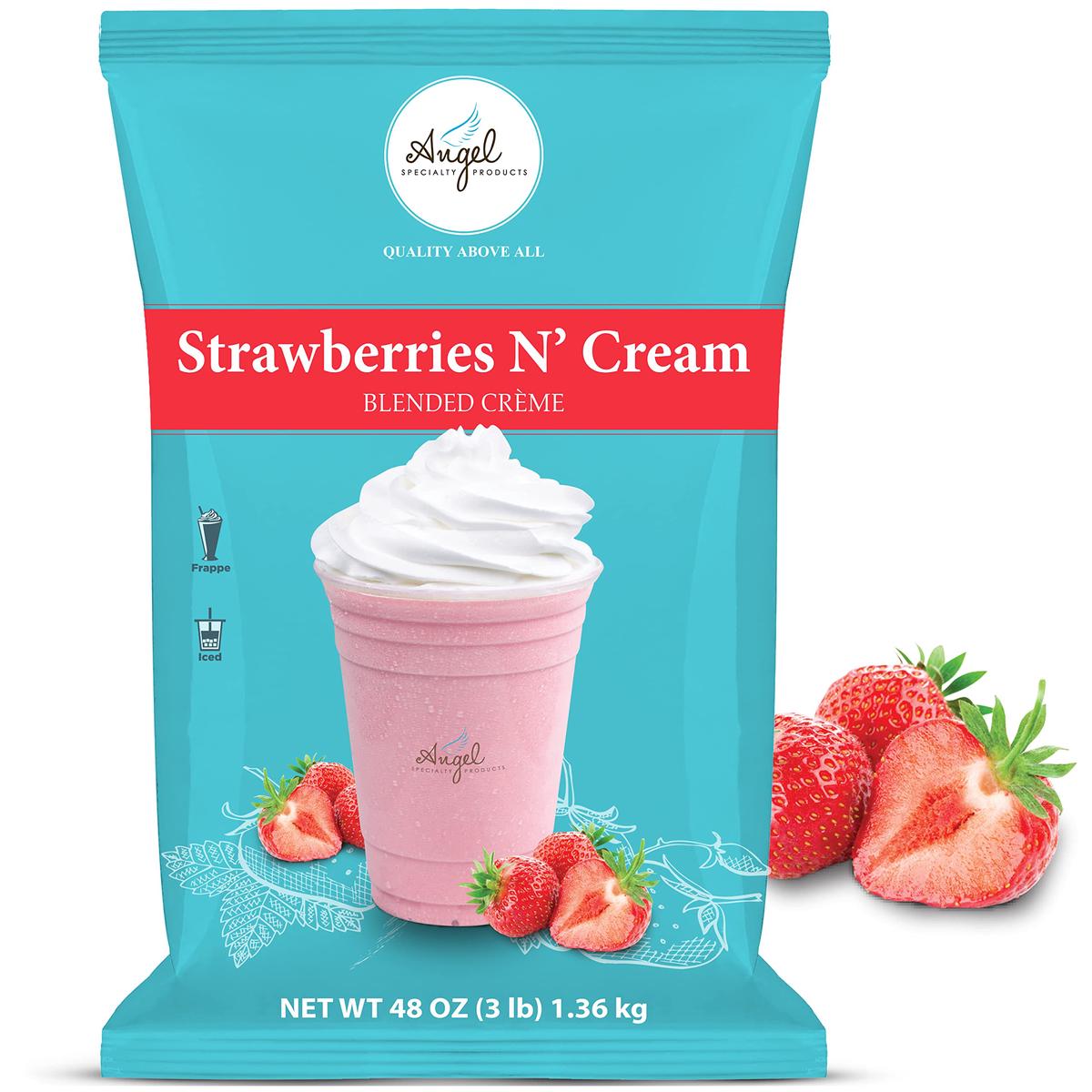 Strawberry Blended Crme Mix (Strawberries N Cream) by Angel Specialty Products [3 LB]