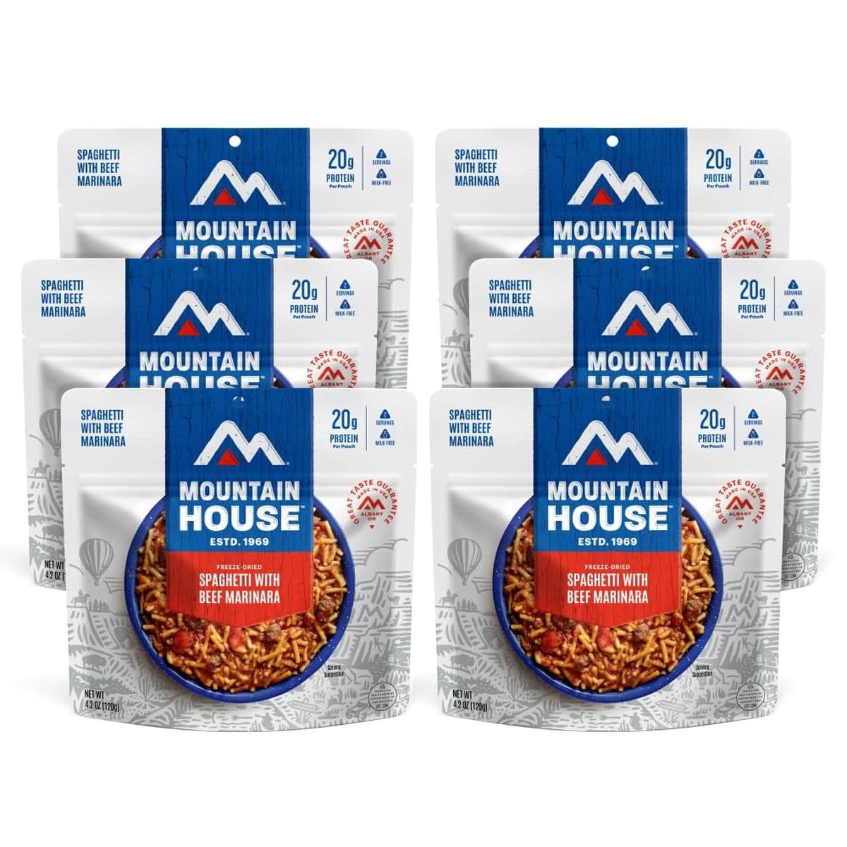 Mountain House Spaghetti With Beef Marinara Freeze Dried Backpacking & Camping Food |6-Pack