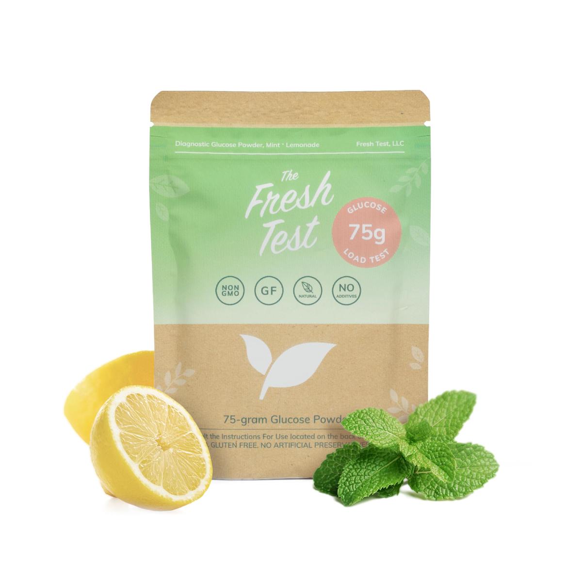 The Fresh Test  75-gram Powder Drink Mix | Additive-Free  Non-GMO  Organic Ingredients | Mint Lemonade