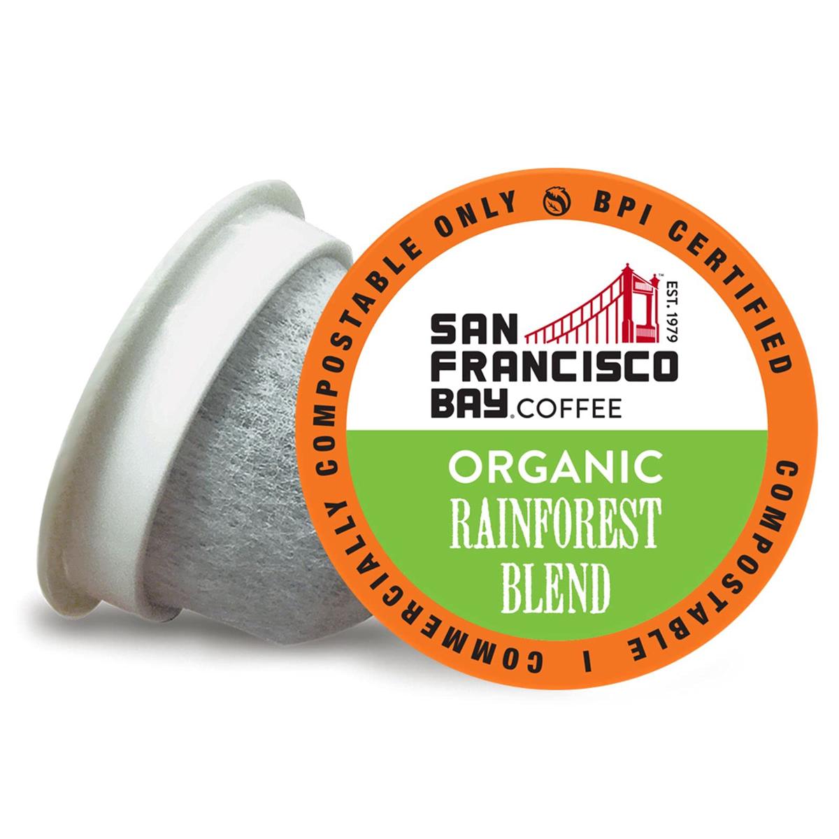 San Francisco Bay Compostable Coffee Pods - Organic Rainforest Blend (36 Ct) K Cup Compatible Including Keurig 2.0, Medium Dark
