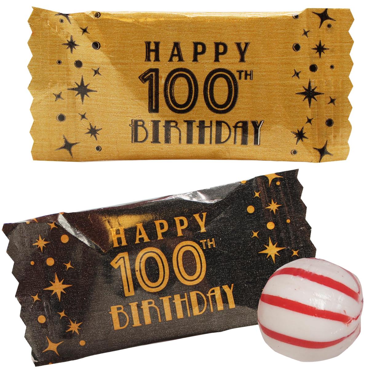Wrapped 100Th Birthday Peppermint Balls For Parties-100 Count-Happy Birthday Hard Candy-A Perfect Treat For The Centennial Celebration.