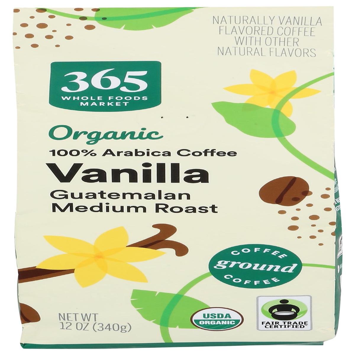 365 by Whole Foods Market  Organic Vanilla Ground Coffee  12 Ounce