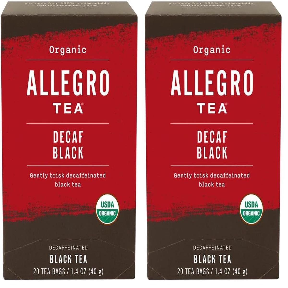 Allegro Tea, Organic Decaf Black Tea Bags, 20 ct (Pack of 2)