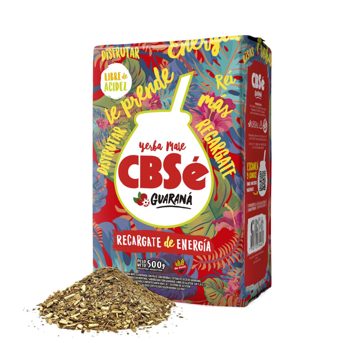 Cbs Yerba Mate Guaran  Herbal Loose Leaf Yerba Mate Tea Blend With Guaran, 500G (1.1Lb), Naturally Caffeinated, Gluten-Free