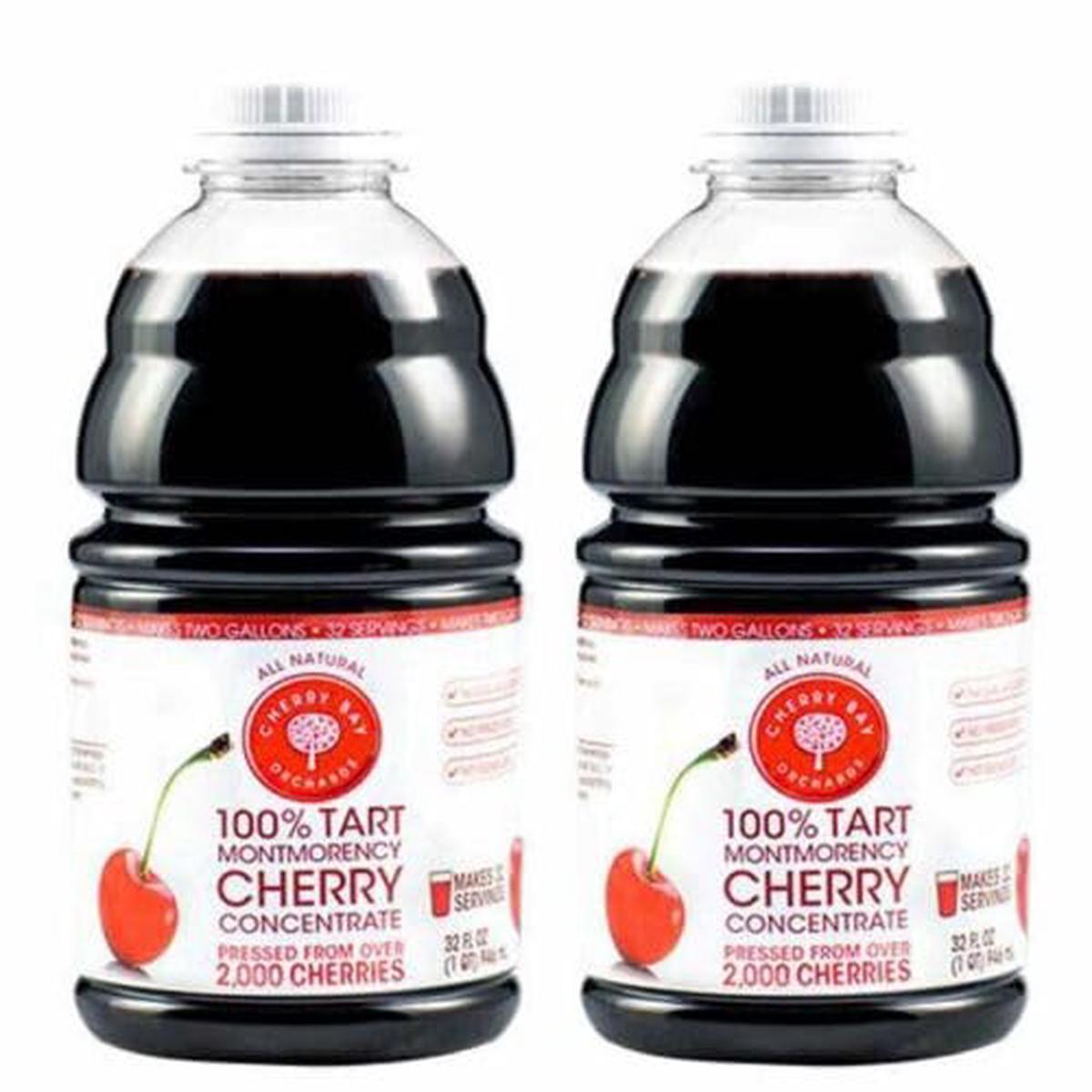 Cherry Bay Orchards Tart Cherry Concentrate Juice - All Natural, Gluten Free, 32oz Bottle (Pack of 2)