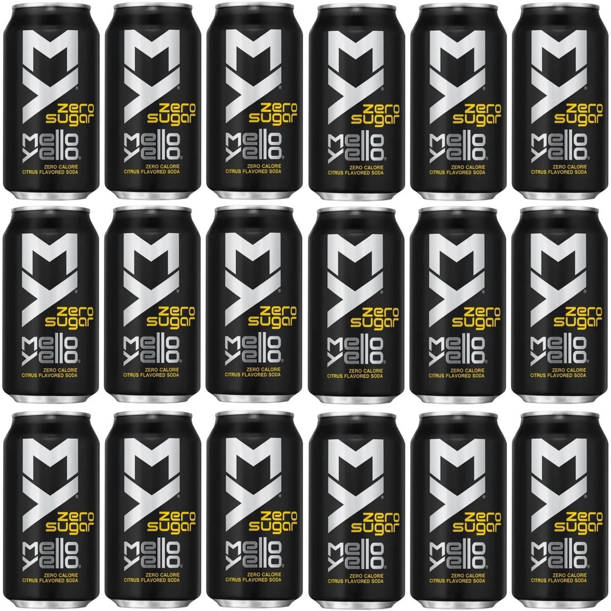 18 Pack of Mello Yello Zero Soft Drink 12oz Cans Soda Pop