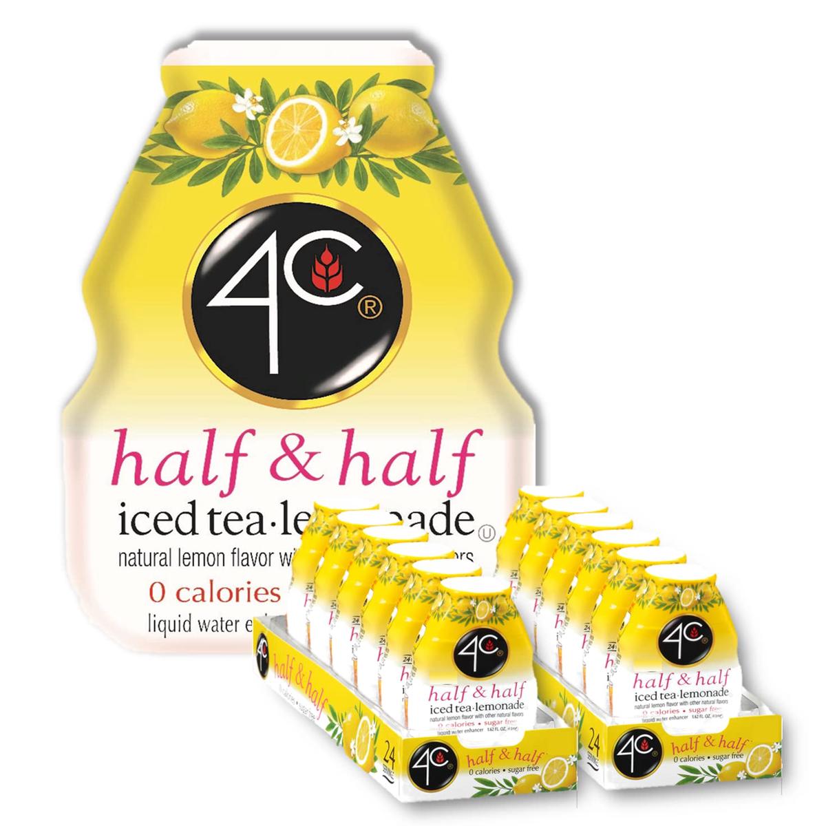 4C Sugar Free Liquid Water Enhancer, 12 Pack, 0 Calories, Premium Natural Flavors, Half & Half, 1.62 Fl Oz Each