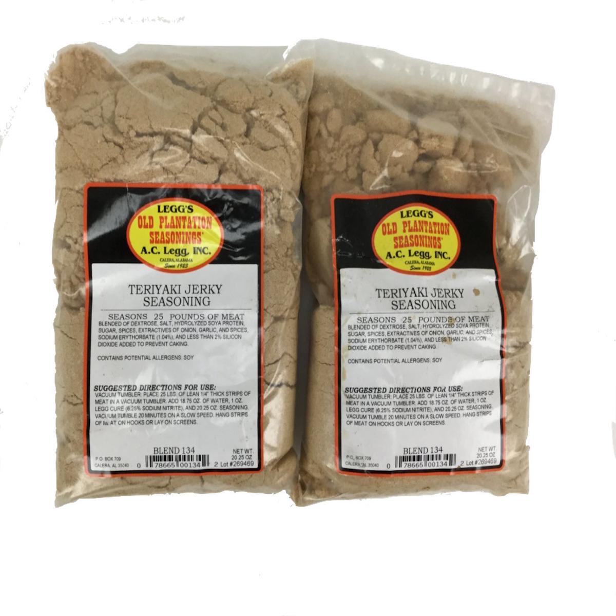 A.C. Legg Teriyaki Jerky Seasoning, 20.25 Ounce (Pack of 2) with Cure
