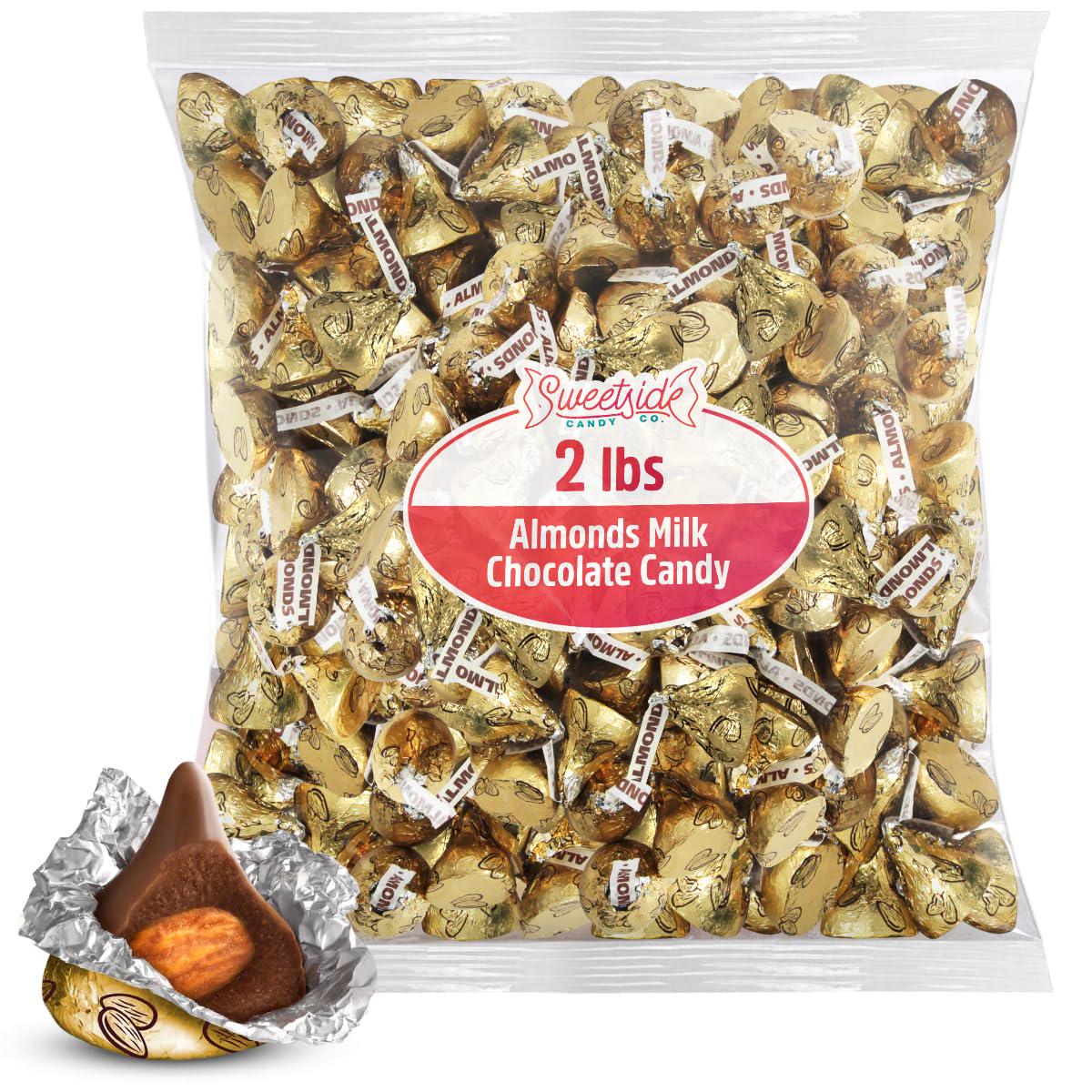 Almond Kisses  2lb Pack of Chocolate Kisses Bulk  Ideal Gold Chocolate for Parties  Events or Stocking Up on Your Favorite Chocolates  Perfect Gold Wrapped Candy for Sharing and snacking