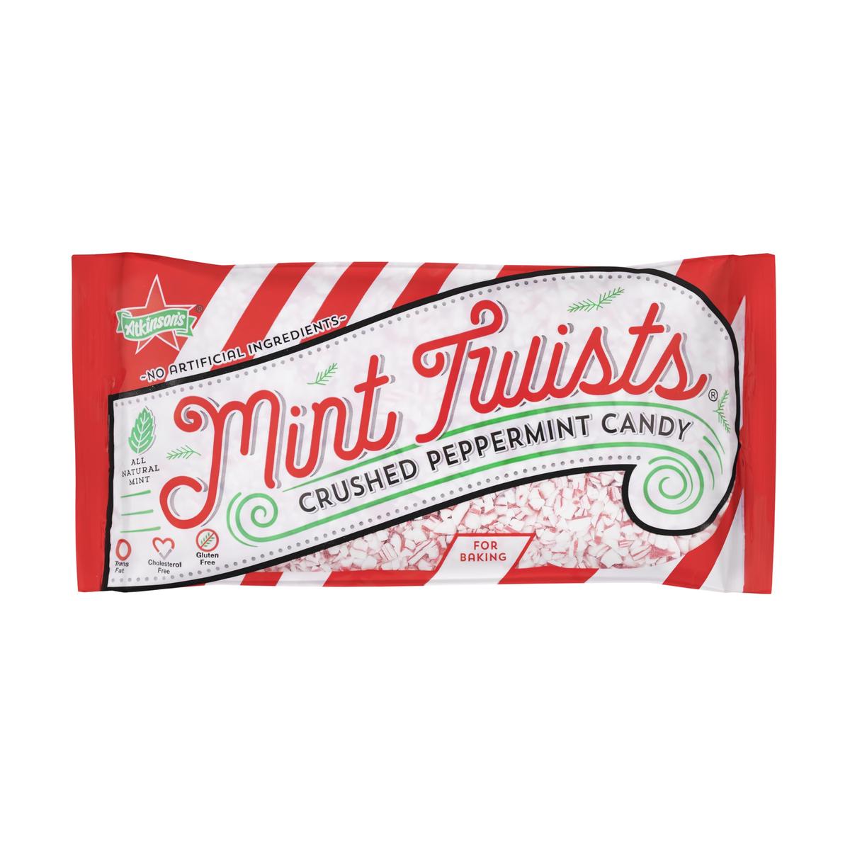 Atkinsons Mint Twists Crushed Peppermint Candy 8 oz Bag Multi Color