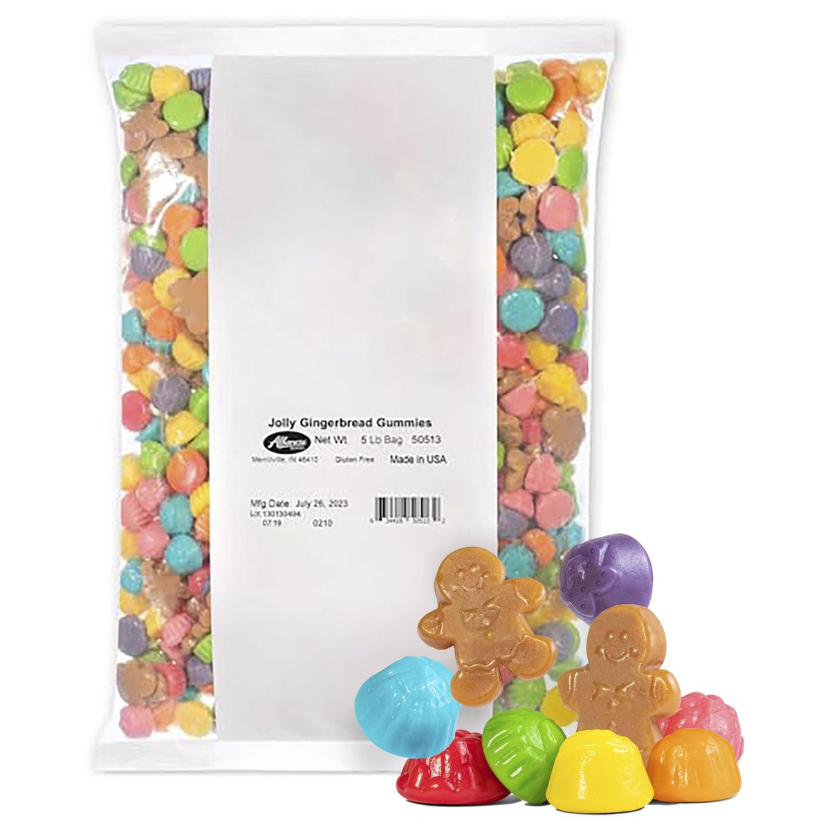 Albanese Worlds Best, Holiday Candy, Jolly Gingerbread Gummies, 5lb Bag, Great Stocking Stuffers, Perfect Christmas Treat, Glute