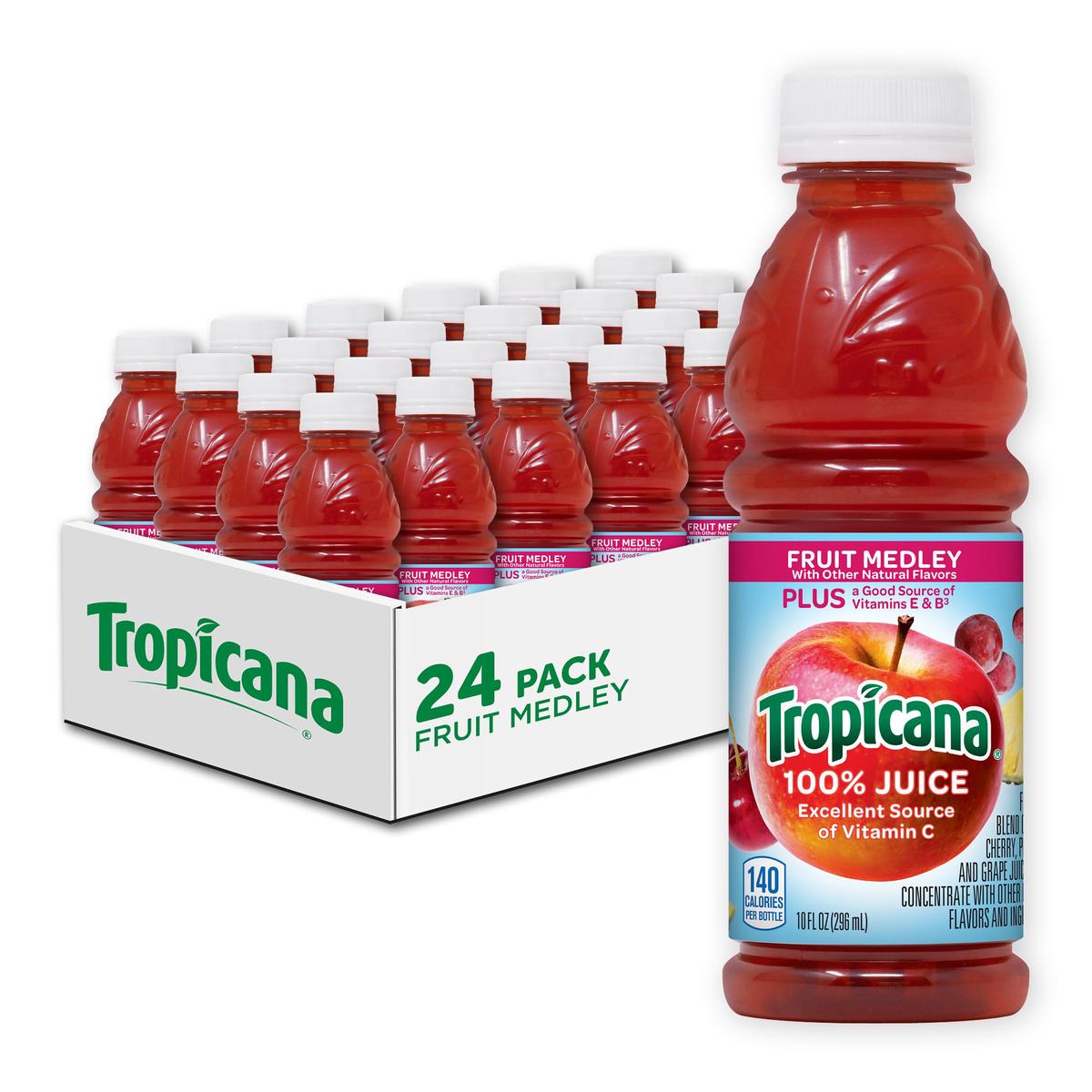 Tropicana 100% Fruit Medley Juice,?Single Serve, 10 Fl Oz Bottles (Pack of 24) - Real Fruit Juice, Vitamin C, B & E Rich, No Add