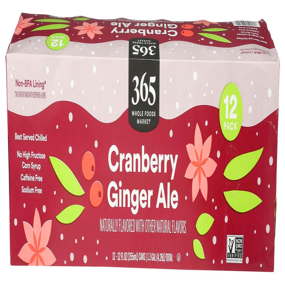 365 by Whole Foods Market  Cranberry Ginger Ale  12 Pack  12 Fl Oz