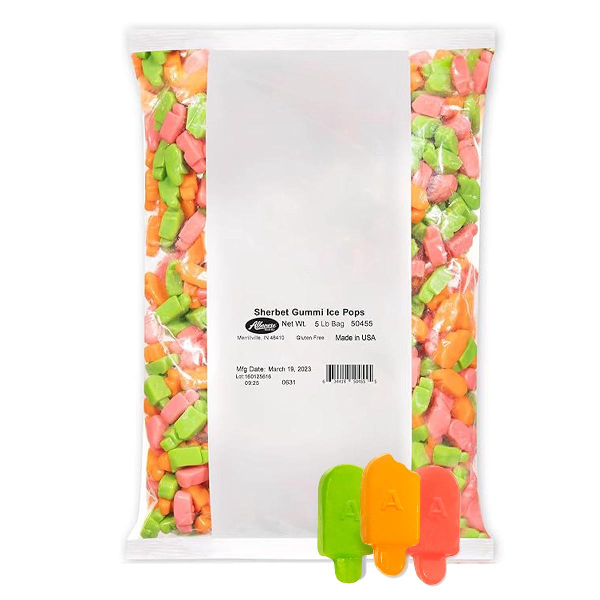 Albanese Gummies, Sherbet Gummi Ice Pops, 5lbs Candy