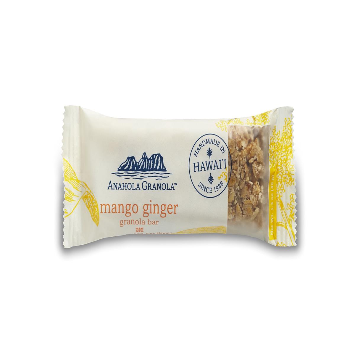 Anahola Granola Mango Ginger Bars - 8 Count - 1.4 Ounce Snack Bars