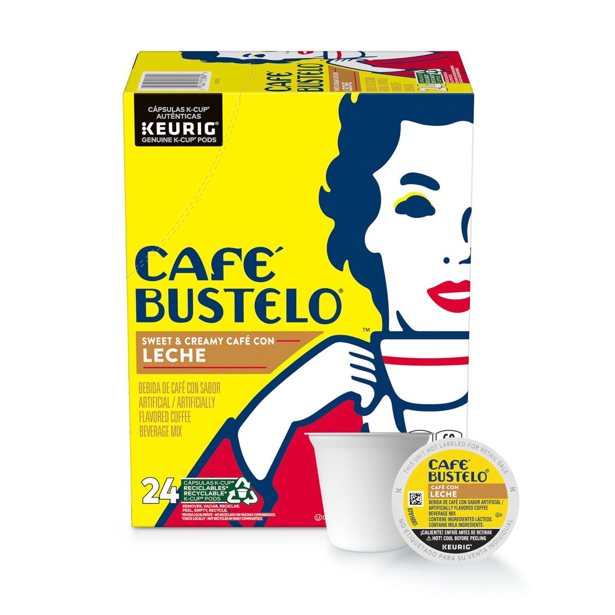 Caf Bustelo Sweet & Creamy Caf Con Leche Coffee Drink, 24 Keurig K-Cup Pods