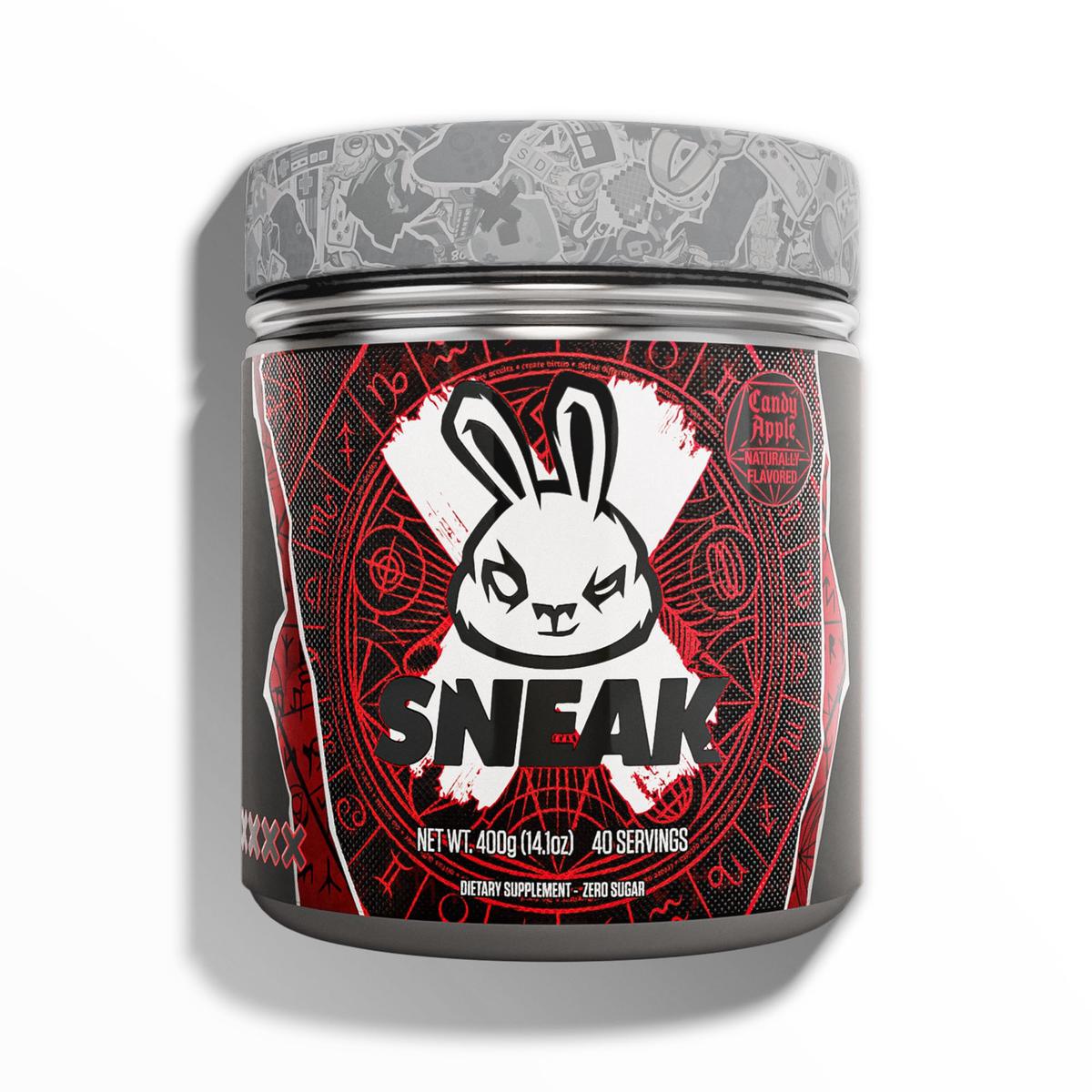 SNEAK Energy Drink Powder - Candy Apple Flavor, 40 Servings, No Sugar, Natural Caffeine, Focus-Boosting Nootropics, Red