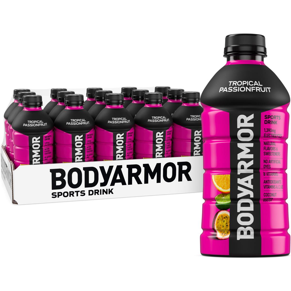 BODYARMOR Sports Drink, Tropical Passionfruit, Electrolyte Hydration, 28 Fl Oz (15 Pack) with B Vitamins & Antioxidants