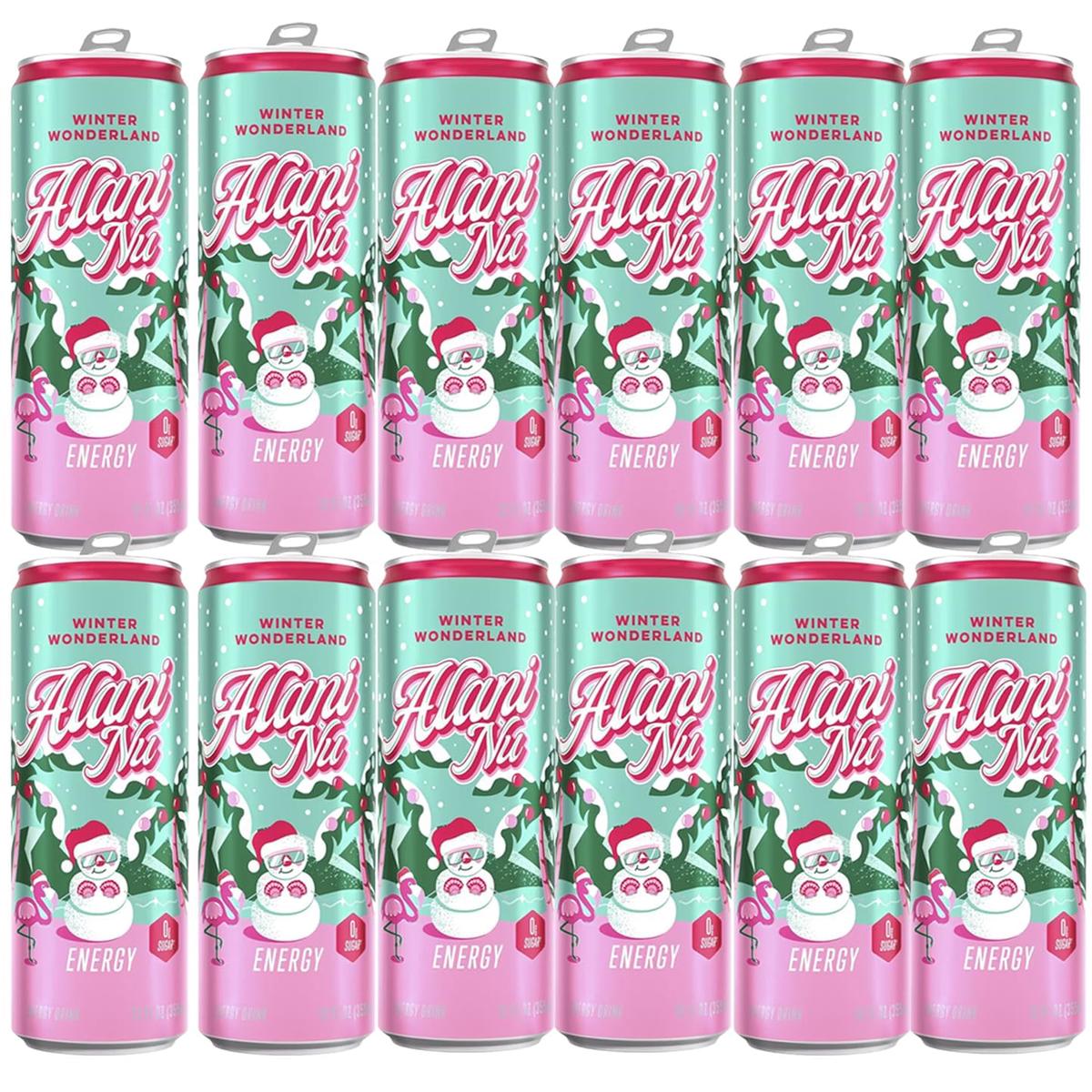 Alani Winter Wonderland Energy Drink Sugar Free, Low Calorie Energy Drinks - 12 fl oz Can, 12 Pack