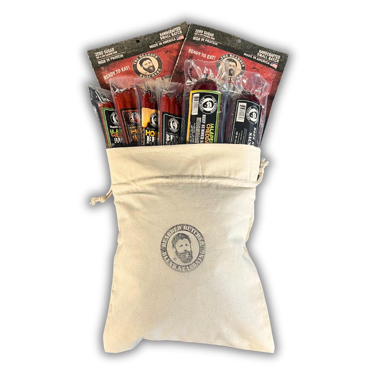 Bearded Butchers Carnivore Snack Sack  Beef Sticks Variety Pack, Summer Sausage & Bold Blend Biltong  High Protein, Gluten-Free, Ready-To-Eat Meat Snacks For Hiking, Travel, Bbq & Meat Lovers Gift